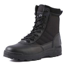 Tactical Combat Boots Black High-top Outdoor Boots Kick-proof Impact-resistant Hiking Boots Men Shoes